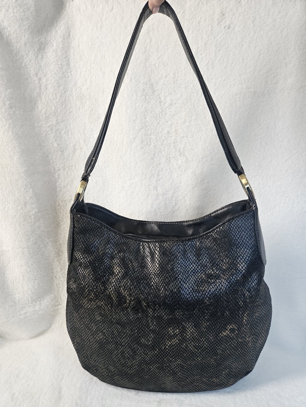 Y2k Style Python Embossed Hobo Bag